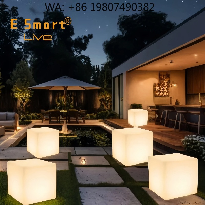 Outdoor Furniture For Pool - Sgabello da Bar a Cubo Illuminato