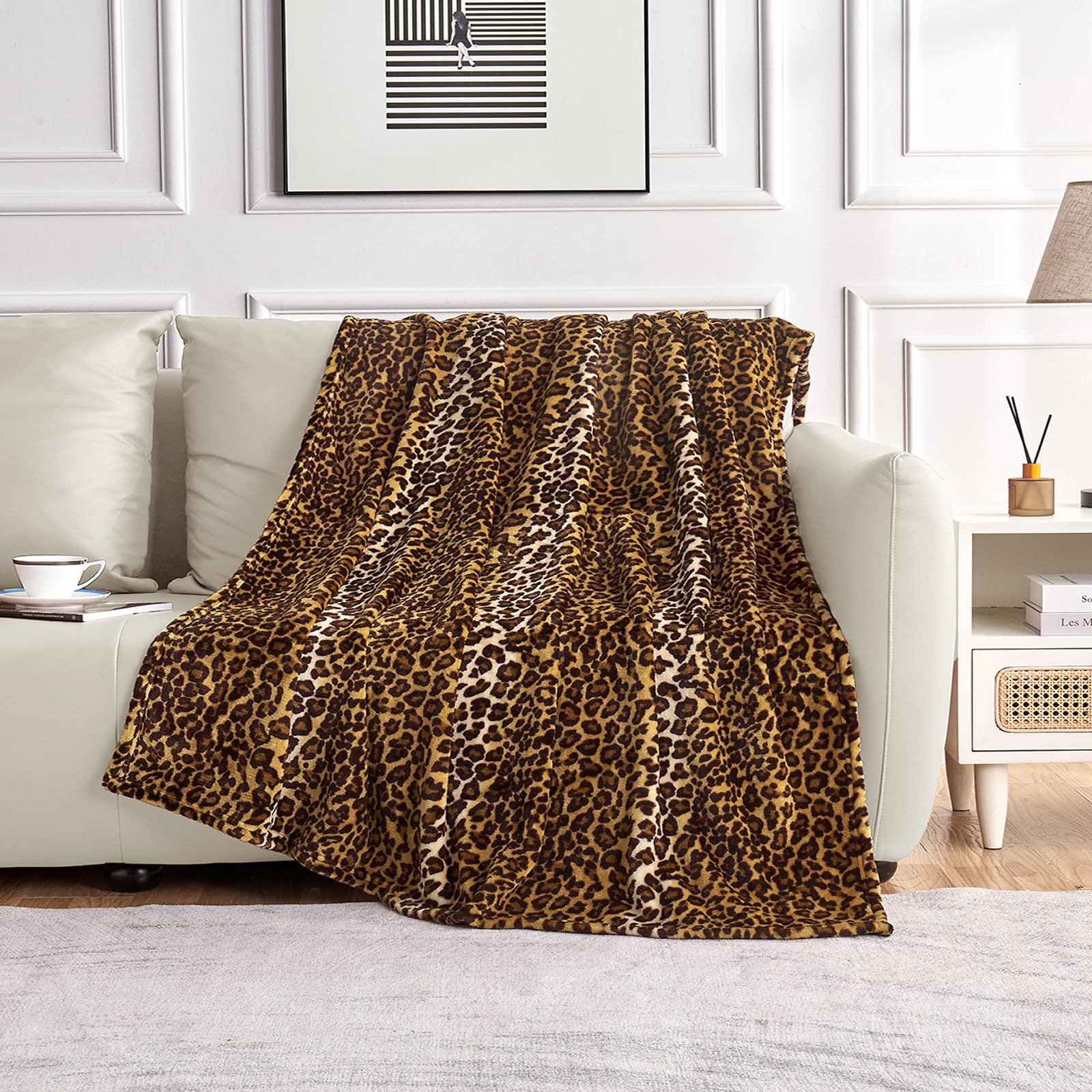 Outdoor Daybed Sofa - Coperta in pile con stampa leopardata