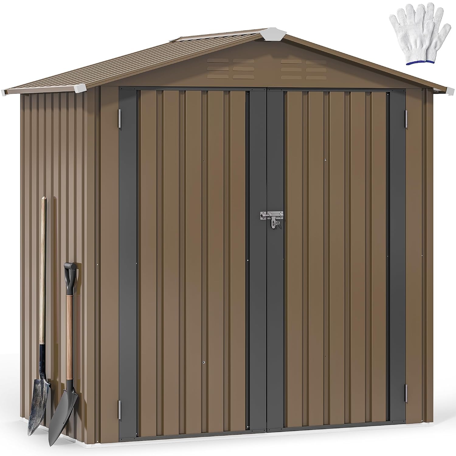 Outdoor Furniture With Storage - Casetta da Giardino in Metallo 6x4ft,
