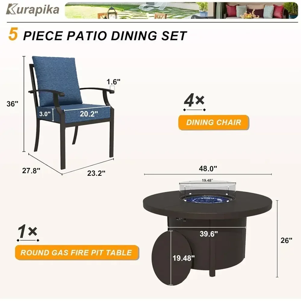 Set di Mobili da Esterno a 5 P - Outdoor Furniture With Fire Pit recensione e prezzo