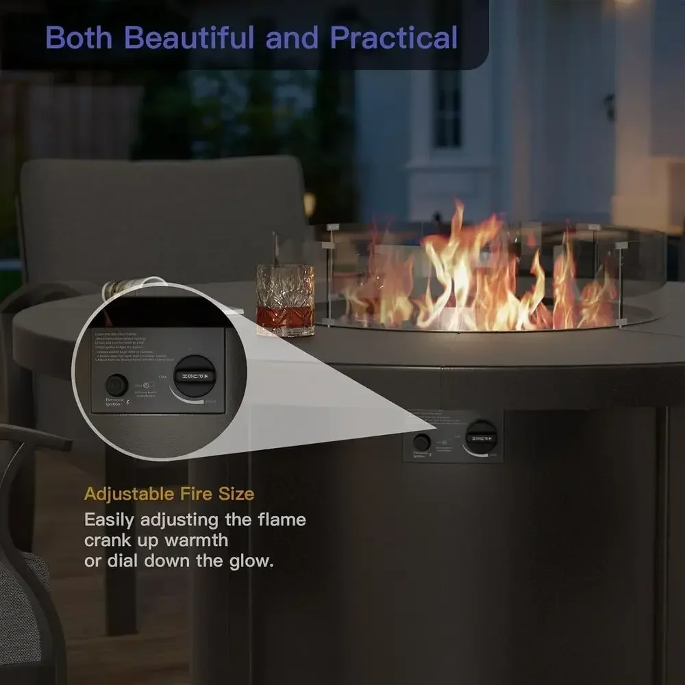 Set di Mobili da Esterno a 5 P - Outdoor Furniture With Fire Pit recensione e prezzo
