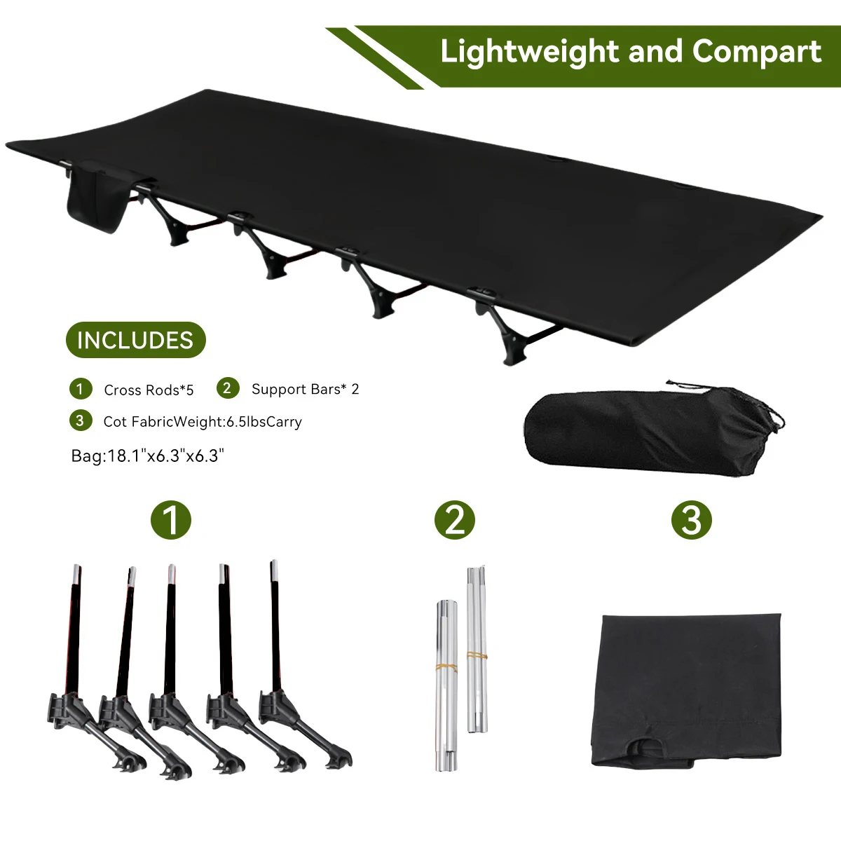 Lettino da campeggio con telai - Camping Cot Foldable recensione e prezzo