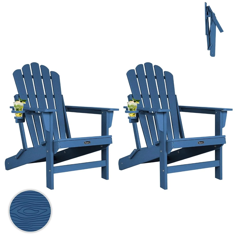 Set di 2 sedie Adirondack pieg - Outdoor Furniture With Fire Pit recensione e prezzo