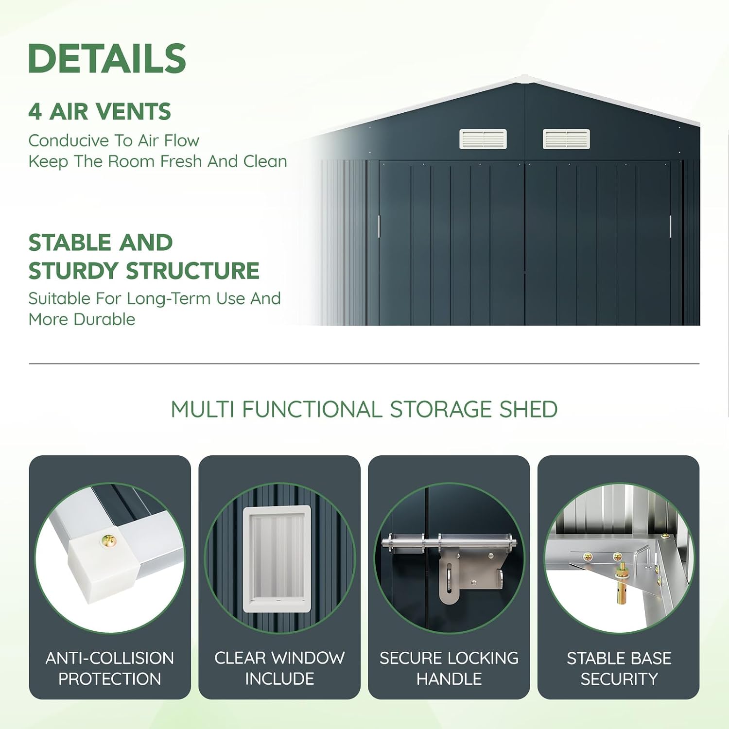 Capanno da Giardino in Acciaio - Outdoor Furniture With Storage recensione e prezzo